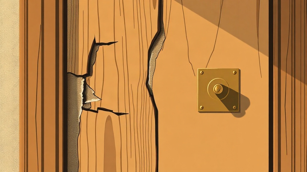 Porte endommagée après une tentative d’effraction