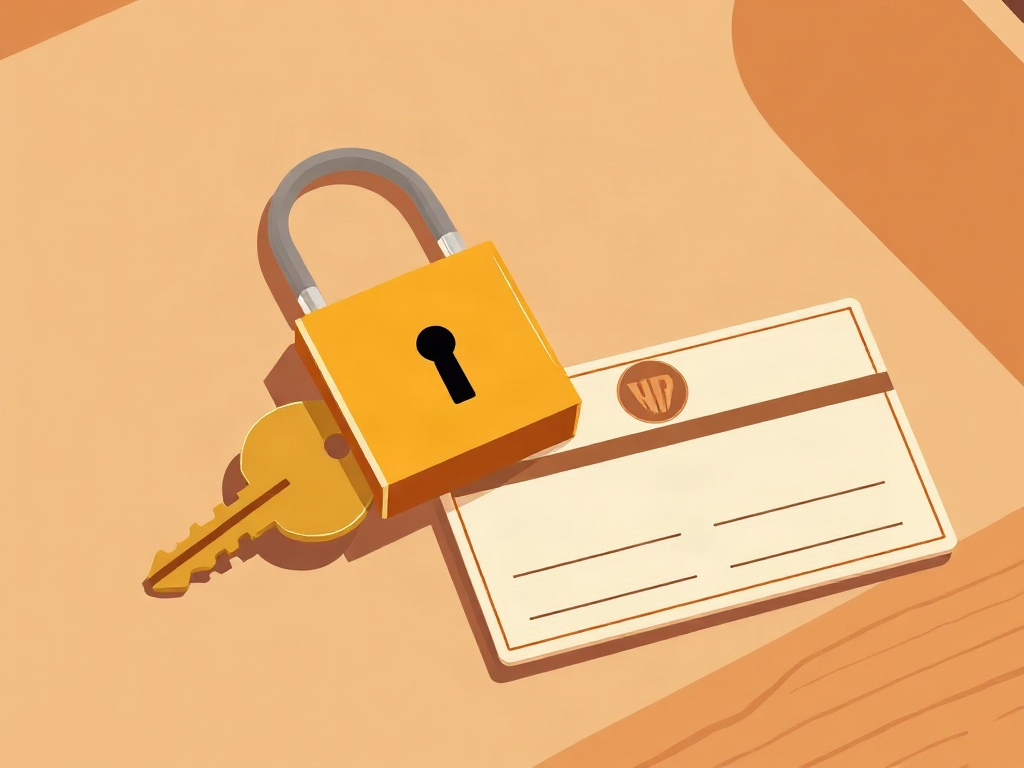 Clé protégée et sa carte de propriété